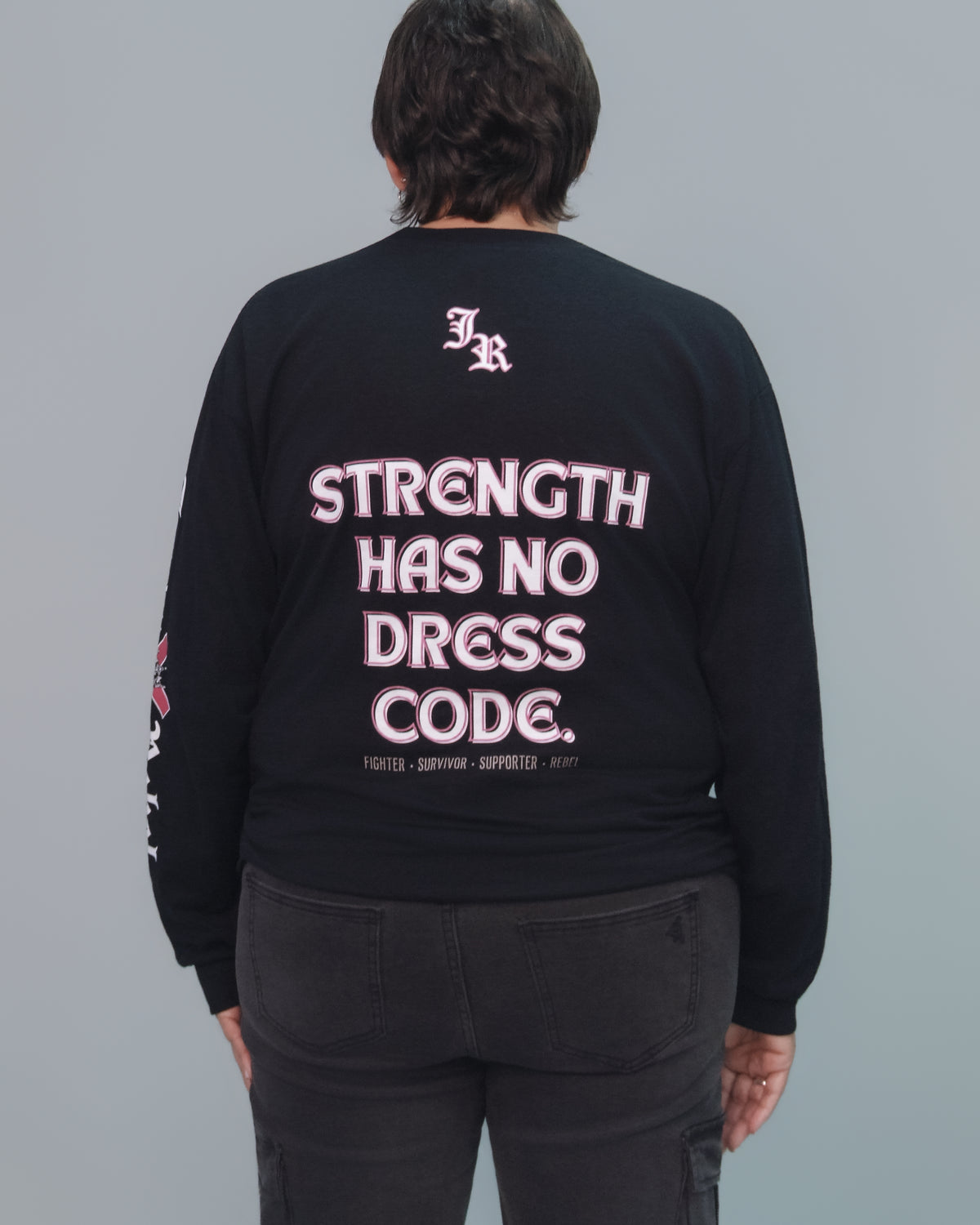 Breast Cancer Awareness  Month Rebelliously Strong Long Sleeve
