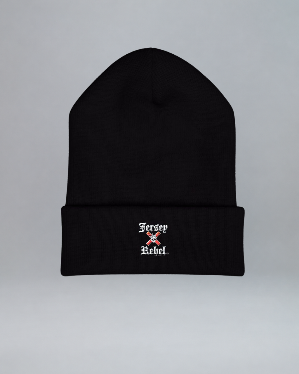 Jersey Rebel Logo Embroidered Cuffed Beanie