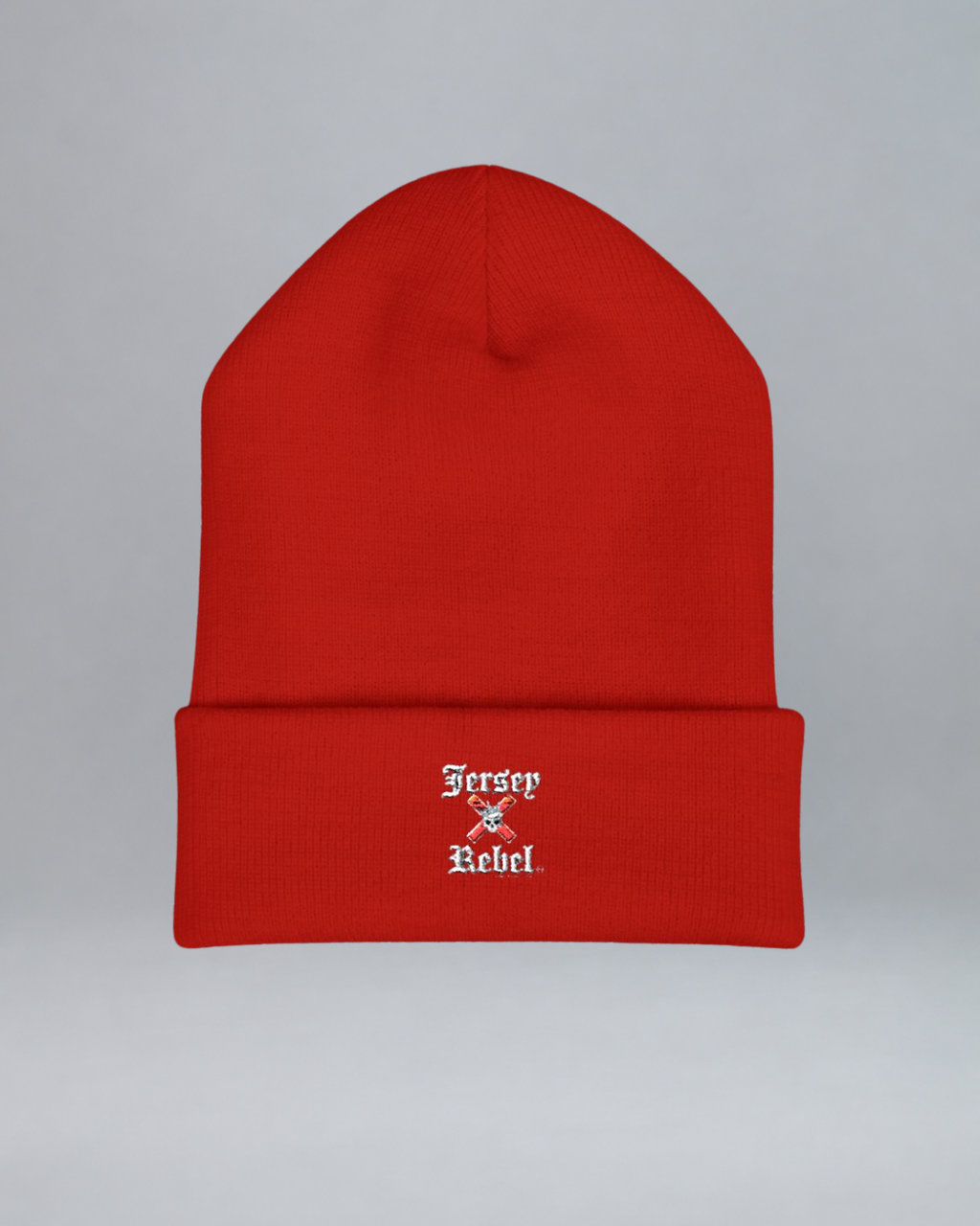 Jersey Rebel Logo Embroidered Cuffed Beanie