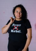 Jersey Rebel- Skull Design Women's Baby Tee